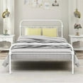 thumbnail image 1 of Homycasa Gobert 58.7" Contemporary Metal Full Size Bed Frame Platform in White, 1 of 11