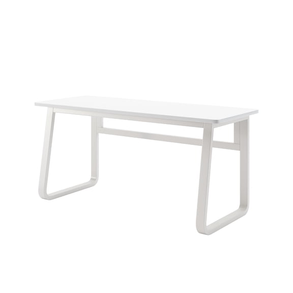Homycasa Modern Minimalist Console Table with Sturdy Metal Frame White