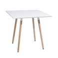thumbnail image 1 of Homycasa Modern Square Dining Table with White Top and Natural Wood Legs, 1 of 6