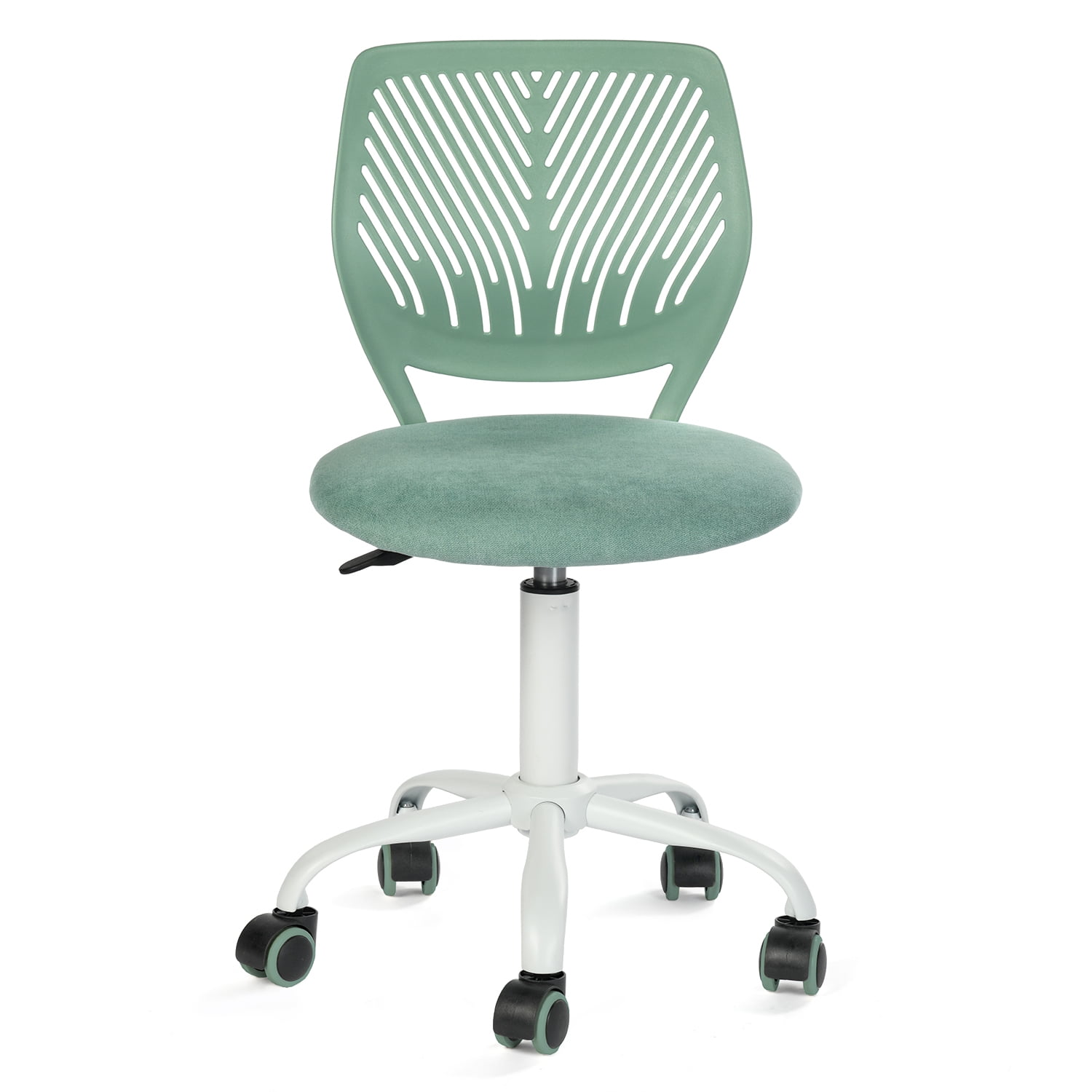 Aqua Mesh and Fabric Armless Swivel Task Chair