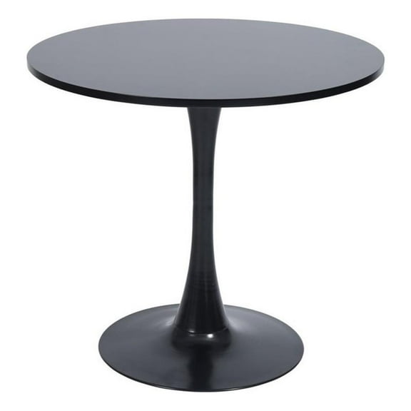 Homycase  Modern  Black Round Dining Table with MDF Table Top