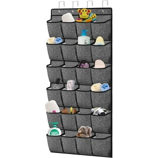 Mainstays 24 Pocket over the Door Non Woven Closet Shoe Organizer, Arctic  White, Adult and Kids 
