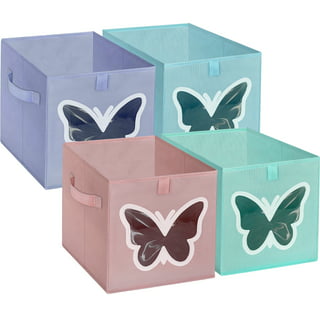 Storage Box Trunk Hobby Organizer Toys Accessories 8 x 8 x 8 - Butterfly  Flower