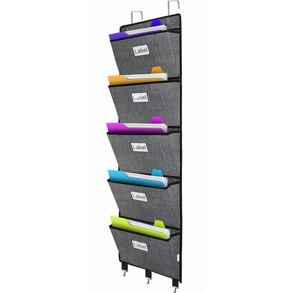 Homyfort Over The Door File Organizer Hanging File Folders, Wall Organizers A...