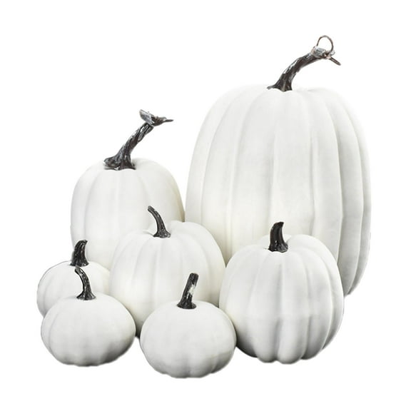 Homyl Artificial White Foam Pumpkins (7 Count)