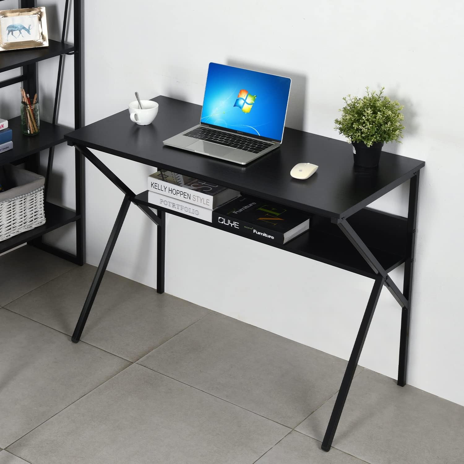 ZenStyle Foldable Office Work Student Desk Sturdy Wood Top Easy Assembly Ideal for Home Walmart
