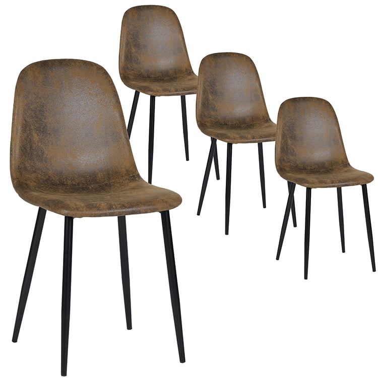 Homylin Dining Chairs Set of 4, Fabric Upholstered Cushion Seat with Metal Legs for Kitchen Dining Room