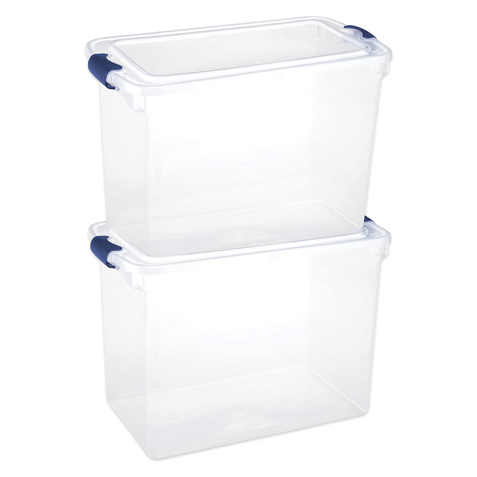 Homz 112-Qt Latching Clear Storage Boxes, Set of 2, Clear