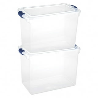 Richards Homewares Plastic Storage Containers with Lids for Organizing - 1  Large and 2 Medium Bins - Clear Box for Closet, Kitchen, Pantry, Garage