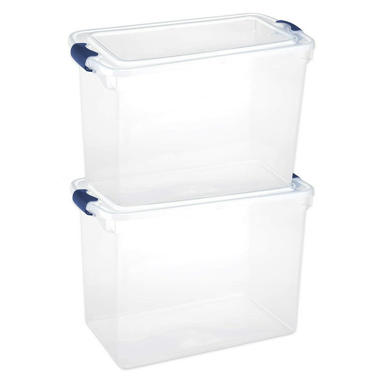Homz 112 Qt Storage Organizing Container Bin with Latching Lids 2 Pack