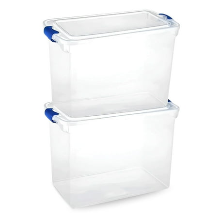 Homz 112 Qt Storage Organizing Container Bin with Latching Lids, (2 Pack)