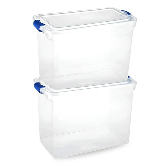 Homz 112 Qt Storage Organizing Container Bin with Latching Lids, (2 Pack)