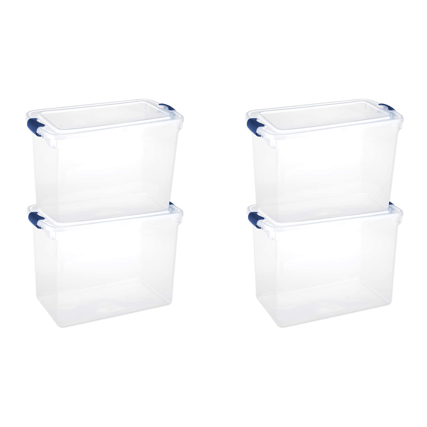 Homz 112 Quart Extra Large Latching Plastic Bins, Stackable Storage