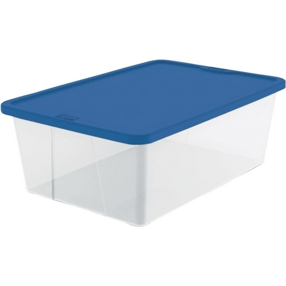 Homz 12 Qt. Clear Storage with Blue Lid