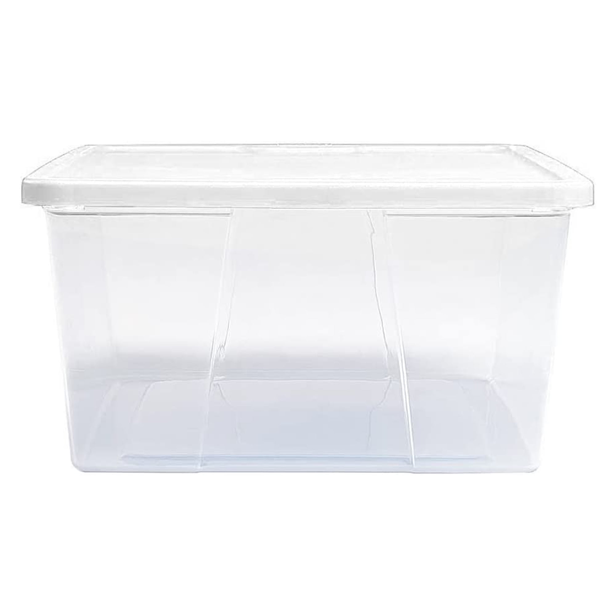Homz Snaplock 41-Quart Plastic Multipurpose Stackable Storage Container  Bins with Blue Snaplock Lid for Home and Office Organization, Clear (2 Pack)