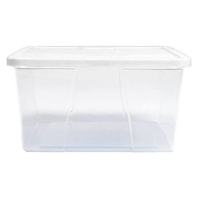 Homz 12 Qt Snaplock Clear Plastic Storage Container Bin with Lid, 4