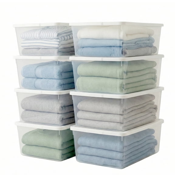 Homz 12 Qt Snaplock Plastic Storage Container Bin w/Lid, 4 Pack (8 Pack)