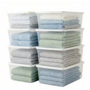 Homz 12 qt Snaplock Storage Bins with Lids - Plastic, Clear - 8 Pack