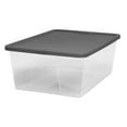 thumbnail image 1 of Open Box Homz 12 Qt Stackable Plastic Storage Container w/Snaplock, Gray (4pk), 1 of 10