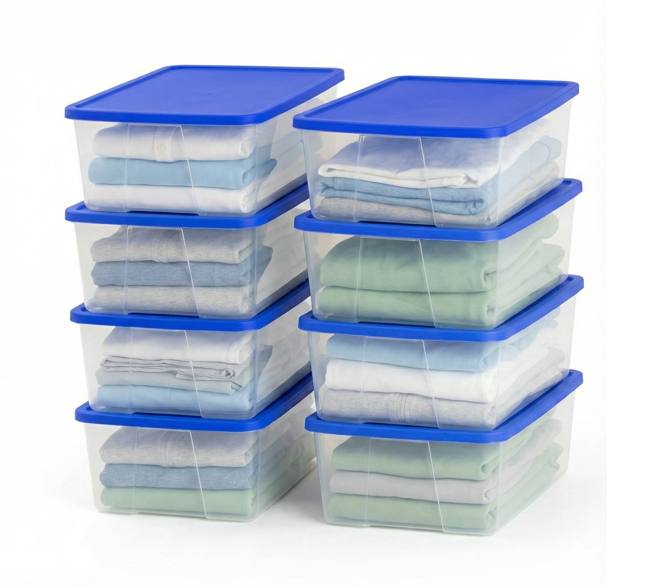 Homz 12 Qt Stackable Plastic Storage Container w/ Snaplock Lid (8