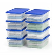 Homz Stackable Plastic Storage Container - Snaplock Lid - 8 Pack, 12 qt