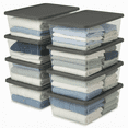 thumbnail image 1 of Homz 12 Qt Stackable Plastic Storage Containers w/Snaplock Lid (8 Pack), 1 of 12