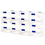 Homz 15.5 Qt Heavy Duty Clear Plastic Stackable Storage Containers, 16 Pack