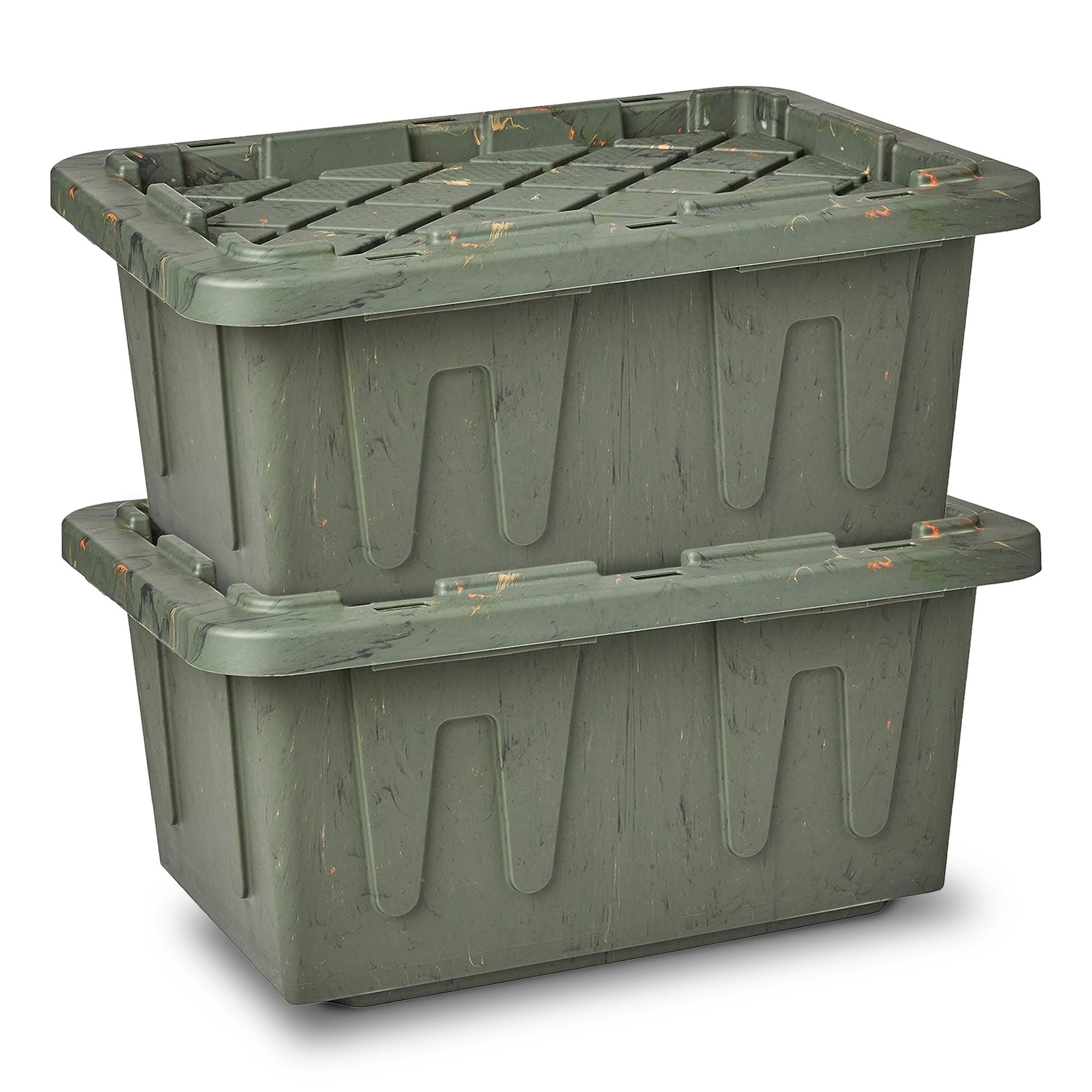 Homz 15 Gal Durabilt Home Storage Container with Snap Lid, Green