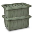 thumbnail image 1 of Homz 15 Gal Durabilt Home Storage Container with Snap Lid, Green (2 Pack), 1 of 12
