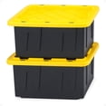 thumbnail image 1 of Homz 15 Gallon Durabilt Home Storage Container w/Lid, Black/Yellow(2 Pack), 1 of 10