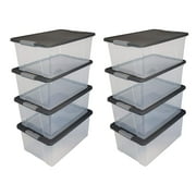 Homz 15 Qt Stackable Plastic Storage Container w/Snaplock Lid (8 Pack)