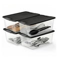 thumbnail image 1 of Homz 15 Qt Stackable Plastic Storage Container w/Snaplock Lid, Gray(4 Pack), 1 of 11