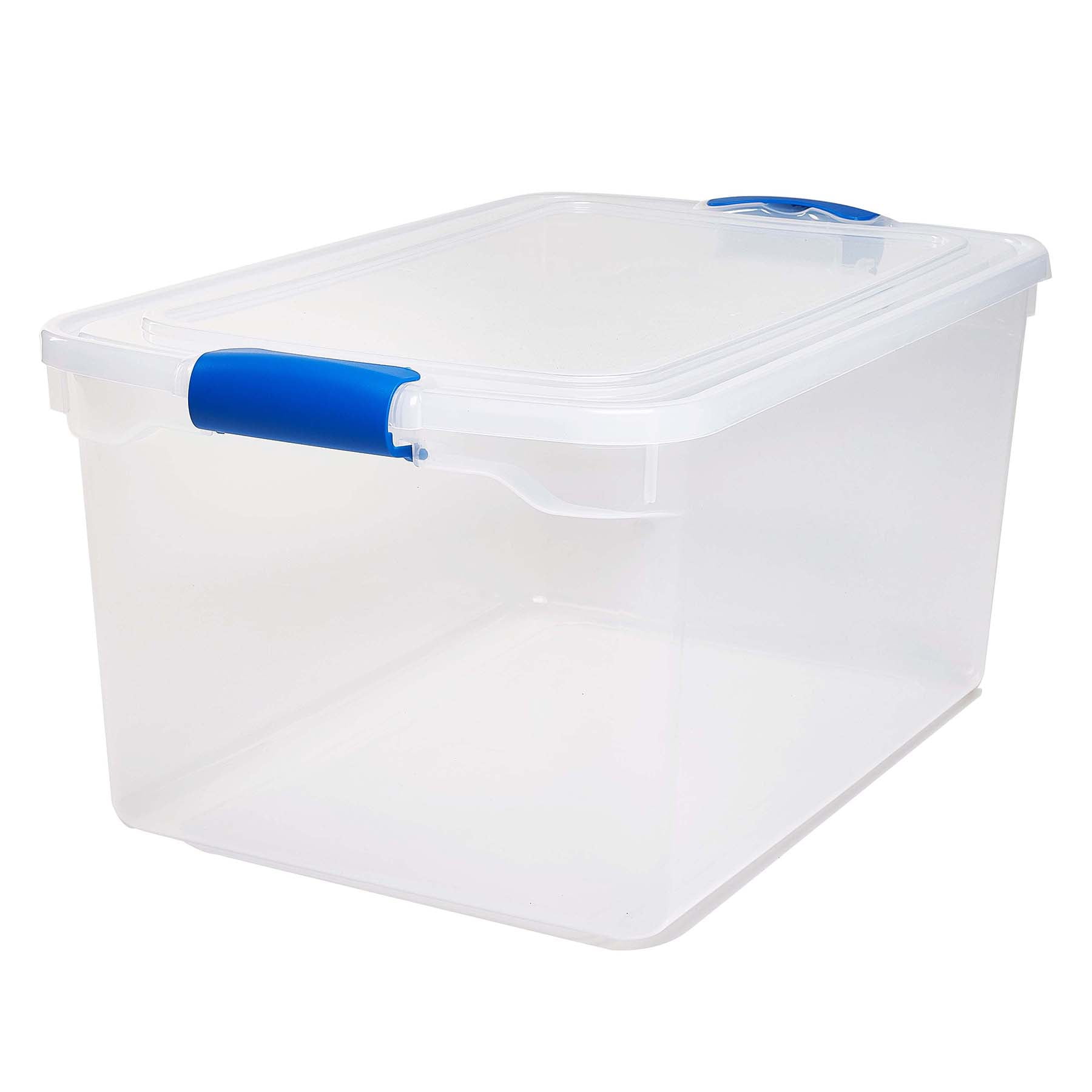 Homz® 66 Quart Clear Latching Storage Container, Clear Base with Blue  Latches, Set of 2 - Walmart.com