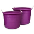 thumbnail image 1 of Homz 17 Gallon Indoor Outdoor Storage Bucket w/ Handles, Orchid (2 Pack), 1 of 7