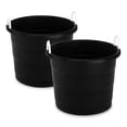 thumbnail image 1 of Homz 17 Gallon Rope-Handled Storage Tub, Black, Set of 2, 1 of 10