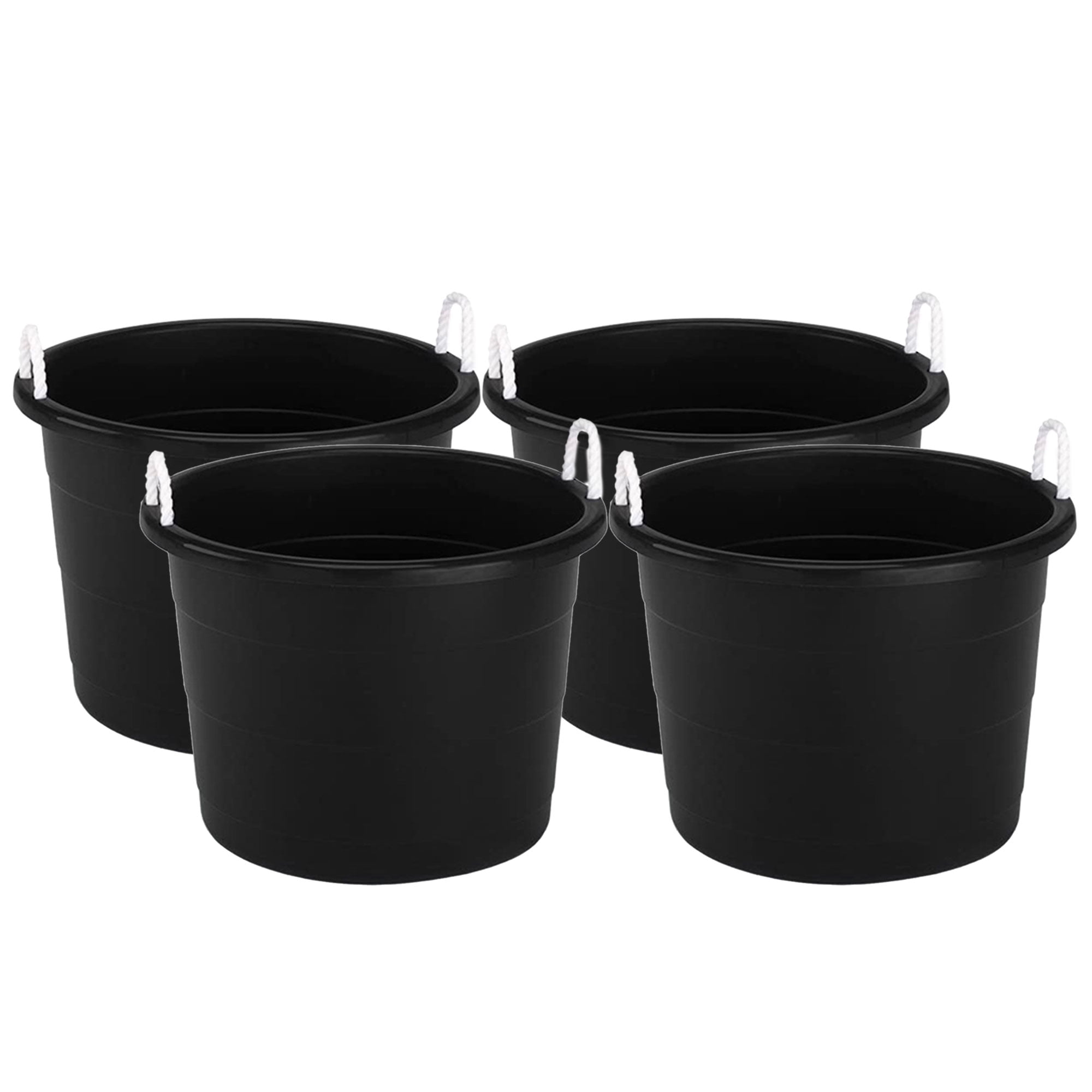Homz 17 Gallon Durable Storage Buckets with Sturdy Rope Handles for Sports  Equipment, Party Cooler, Gardening, Toys and Laundry, Orchid (2 Pack)