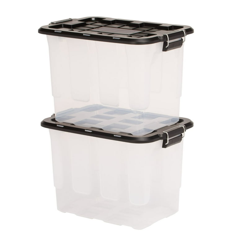 Homz Pack 20-Gallon Clear Plastic Stackable Home Storage Bin