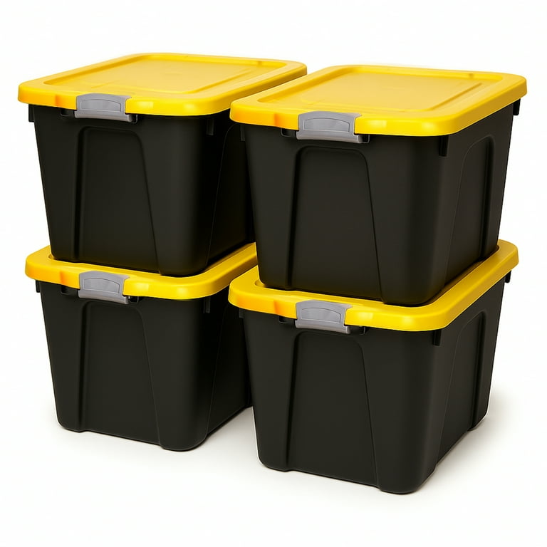 Homz, Storage Container, 22 Gal, Latch Lid Pack of 4 - Walmart.com