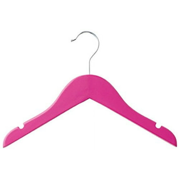 Homz 24pk Kids Painted Wooden Clothes Hanger with Metal Swivel Hook for Child Boys Girls