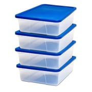 Homz 28 Qt Snaplock Clear Plastic Storage Container Bin with Lid 4 Pack