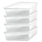 Homz 28 Qt Snaplock Clear Plastic Storage Container w/Secure Lid 4 Pack