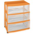 thumbnail image 1 of Homz 3 Drawer Wide Cart with Casters/Wheels, Orange Spice, Set of 1, 1 of 1