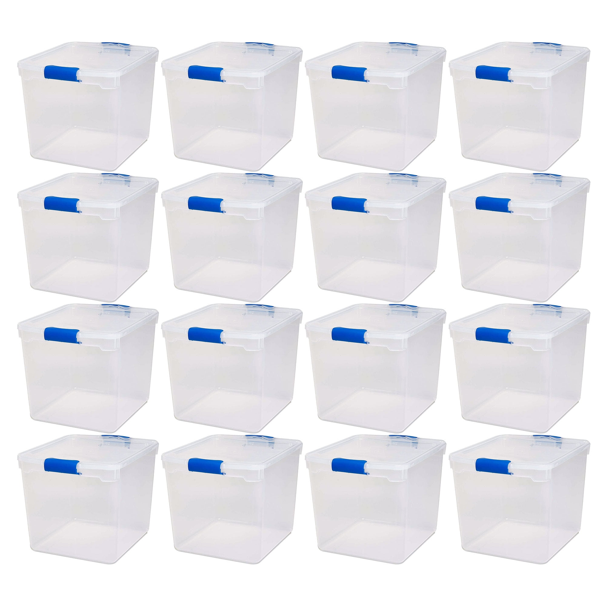Homz 31 Quart Heavy Duty Clear Plastic Stackable Storage