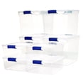 thumbnail image 1 of Homz 31qt Clear Stackable Storage Containers, 4 Pack & 15.5qt, 4 Pack, 1 of 10