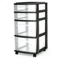 thumbnail image 1 of HOMZ 4-Drawer Plastic Cart Organizer with Removable Wheels, Medium, Black, 1 of 10
