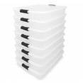 thumbnail image 1 of Homz 56 Quart Underbed Clear Plastic Latching Storage Container, 8 Pack, 1 of 7