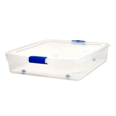 Open Box Homz 56 Quart Underbed Latching Clear Plastic Storage Container, (Two)