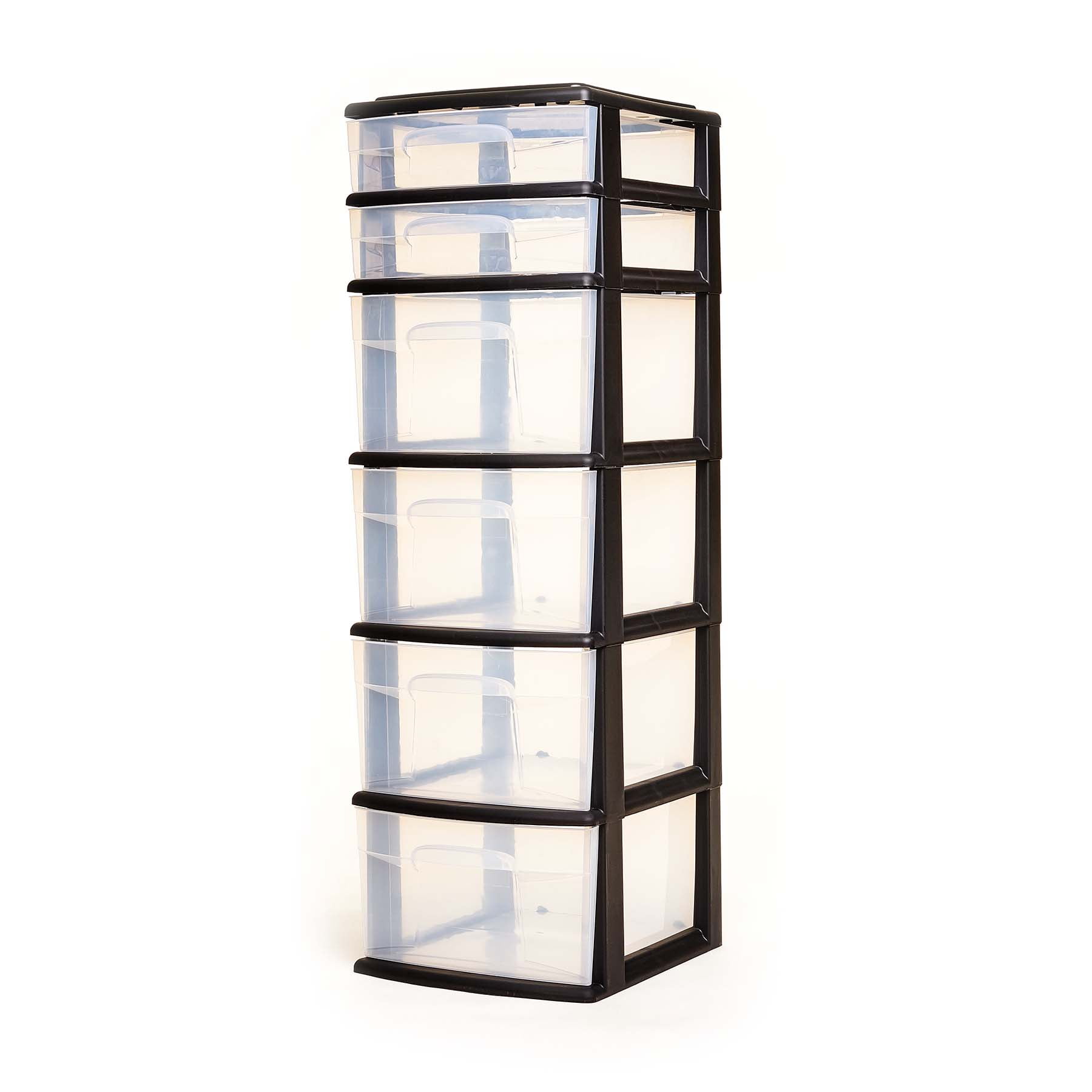 Homz Plastic 4 Drawer Medium Home Storage Container, Clear Drawers & Black  Frame, 1 Piece - Fry's Food Stores