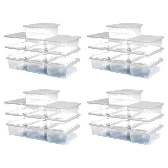 Homz 6 Qt Multipurpose Plastic Storage Containers with Lids, (40 Pack)
