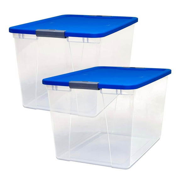 Open Box Homz 64 Qt Secure Latch Large Clear Stackable Storage Container Bin
